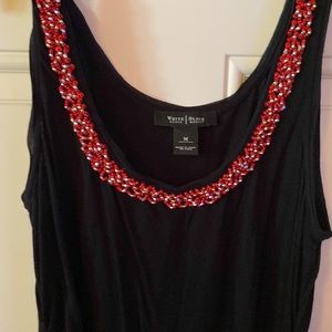 White House Black market size medium black with red beading right